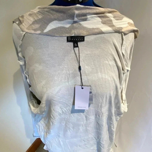 Collection by Bobeau “Amie” pink camouflage waterfall cardigan, size L, NWT - Picture 6 of 6